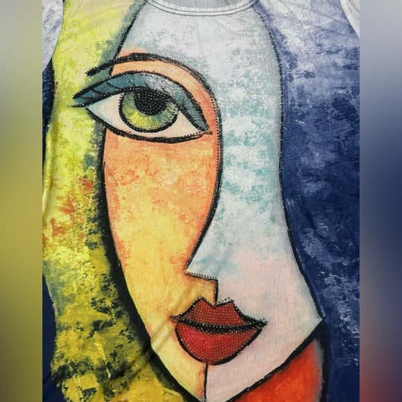 Abstract Art Long Sleeve Women's Top - Picture 3 of 7